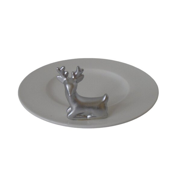 Yankee Candle Vtg Candle Holder Silver Reindeer Christmas Decor Modern Decor 503 - Picture 1 of 6